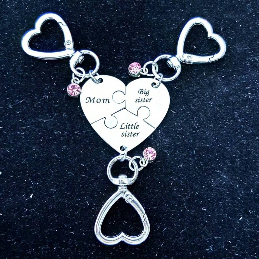3 Stücke/Set Damen Schlüsselanhänger Set Mutter und Tochter Schlüsselanhänger Set Familien Schlüsselanhänger Set Geburtstagsgeschenk - Verschiedenfarbig - Übersicht 1
