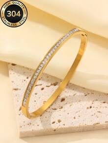 18k Gold Plated Women's Luxury Minimalist Pointed Flower Bracelet & Bangle Set, Stackable, 304 Stainless Steel Long-Lasting Color, Suitable For Daily Commute, Street Shopping, Bar Nightclub Dancing, Birthday Party, Christmas Holiday Gift And Other Occasions - Gold - View 10