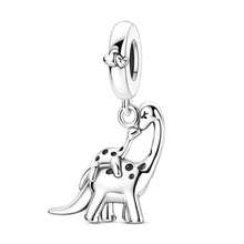 1pc Silver Plated Animal Series Forest Elephant Tiger Lion Dinosaur Zebra Sloth Rabbit Panda Pendant Beads Suitable For Bracelet Bangle Necklace Beads Suitable For DIY Jewelry Making Human And Nature Theme Beads - Silver - View 25