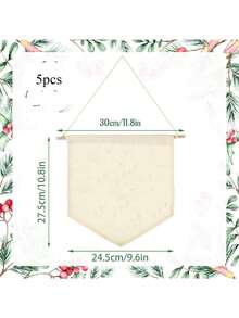 1/2/5/8 Peças Banner de Tela em Branco, Banners de Tela com Vara de Madeira, Suporte de Exibição de Parede para Alfinetes Esmaltados, Alfinetes de Lapela, Distintivos, Botões, Coleção de Patches - Bege 30cm - Visão 13