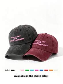 1 pieza Gorra de béisbol unisex de unicolor desgastada, visera deportiva vintage lavada, transpirable, adecuada para salidas diarias, pesca, viajes al aire libre - Multicolor - Ver 19