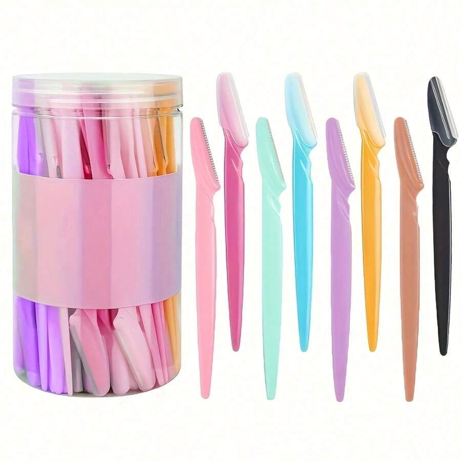 22 Colors Multi-Color Eyebrow And Facial Hair Trimmer - Randomly Shipped 9 Pieces, With Micro-Pore Protective Mesh And Cap, Designed For Women To Create Exquisite Eyebrows, Remove Skin Oil, Precise Facial Hair Trimming Tool, Unisex, You Deserve It!