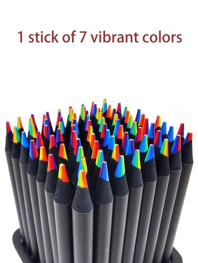 8/12/24pcs Colorful Pencils Rainbow Gradient Magic Pen Set, Vibrant Doodle Painting Markers, Cute Creative Writing Art Supplies, Watercolor Sketchbook And Drawing Notebook