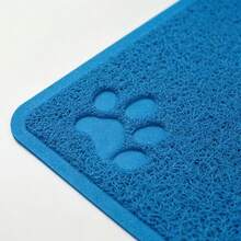 Square PVC Cat Litter Mat With Paw Print Embossed Design, Non-Slip Waterproof Litter Trapping Mat, Washable Scratch-Resistant Pet Litter Mat For Cat Litter Box Entrance, Home Use Anti-Tracking Foot Mat, Indoor Cat And Dog Universal Leak-Proof Cleaning Pet Floor Mat - Multicolor - View 2