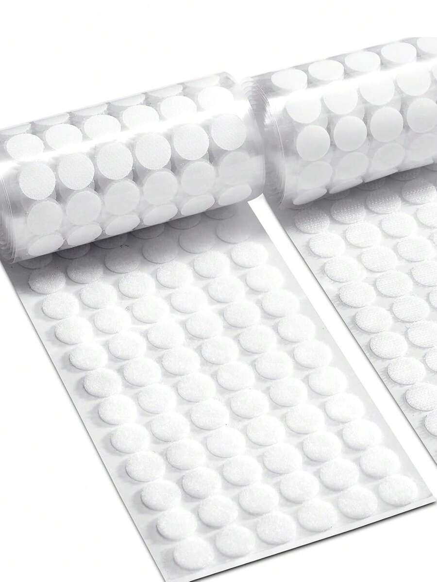 200/400/1000Pcs (100/200/500 Pairs) 0.59inch Diameter Hook And Loop Fastener Self Adhesive Round Circle Sticky Sticker Dots For Arts And Crafts School Classroom Home And Office Use, White - White - View 1
