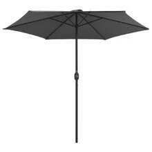 Ombrellone da Giardino Antracita 270x246 cm Paletto in Alluminio con Manovella, Tetto Ventilato Protezione UV 6 Stecche in Acciaio, per Terrazza Balcone Giardino Piscina - B - Visualizzare 7