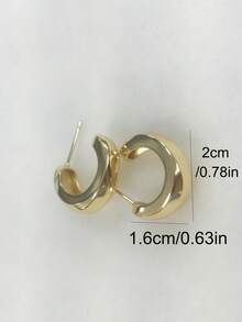4PCS Fashionable Elegant Geometric Multi-Element Silver Metallic Earring Set, Women's Fashion Earring Set - 4-piece Earring Set - View 2