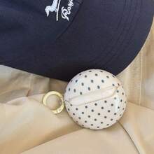 Korean Style Solid Color Minimalist White Base Dark Blue Polka Dot + Pendant Compatible With Samsung FreeBuds5i/6i Cute Earphone Case FreeBuds7i New Protective Case Pendant FreeBuds SE2/SE3 Korean Style Earphone Shell FreeClip/Clip-2 Fresh Girls Earphone Shell Buds Pro/2Pro/FE Premium Minimalist Protective Case Buds3/3Pro/3FE Fashion Creative Buds4/4Pro Love Style Earphone Shell - White - View 3