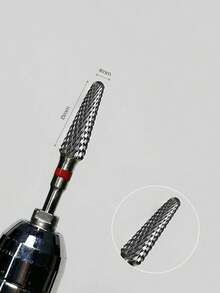 1件 鎢鋼美甲鑽頭，高耐磨性，適用於去除死皮、清理指甲邊緣殘膠與快速拋光，拋光不發燙，專業美甲鑽頭配件 - 銀色 - 查看 9