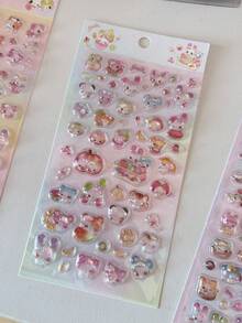 Miếng dán trang trí ốp điện thoại hình thỏ màu dễ thương, sticker sushi động vật Nhật Bản đính pha lê - màu sắc - Xem 9