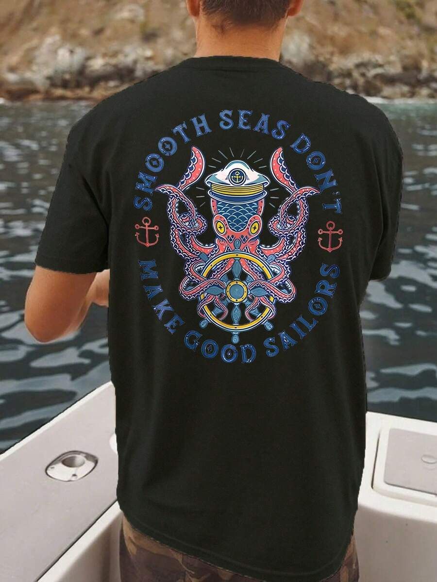 Men T-Shirts - 黑色 - 查看 1