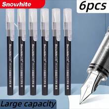 6pcs Direct Liquid Ink Pens, Black/Blue/Navy Blue Ink Disposable Direct Liquid Ink Pens, Drawing, Graffiti, Office Use - Sets - View 1