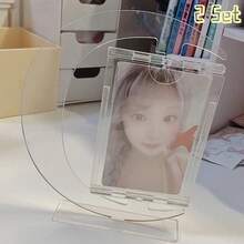 3 Inch Acrylic Display Stand For Cards, Suitable For 3 Inch Small Cards, Photos, Portraits, Celebrity Cards. Rotatable Design, Card/Photo Protective Case, Photo Display Stand - Collection Gift, Birthday Gift, Holiday Gift, Fan Event, Idol Support Activity, Fan Merchandise, Ideal Choice. Can Decorate Desk, Room, Living Room, Dustproof, Waterproof, Scratch-Resistant Protective Cover. Fan Support/Stargazing Goodies, Anime Merchandise. - A - View 8