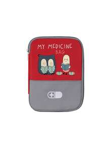 便攜式收納袋，可愛藥丸圖案與「My Medicine Bag」文字，輕量旅行急救包，戶外旅行藥袋；適用於戶外、露營、學校、旅行與日常使用；旅行必備，適合作為返校禮物、派對小禮、老師禮物 - 彩色 - 查看 16