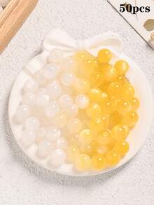 50顆 8mm/10mm/12mm 彩虹變色UV貓眼樹脂圓珠 DIY手鍊項鍊裝飾珠配件 - 光變貓眼珠 - 查看 7