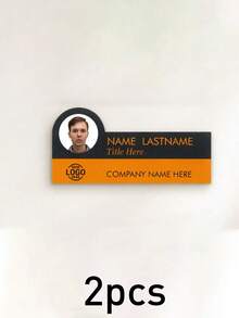 Custom Photo Name Badge, Personalized Employee Name Tag With Logo For Office, Clinic, Hospital, Restaurant & Business, Modern Professional ID Badge, Customized Staff Name Plate, Customizable Workwear Accessory, Appreciation Gift, Holiday Gift - Style a - View 13