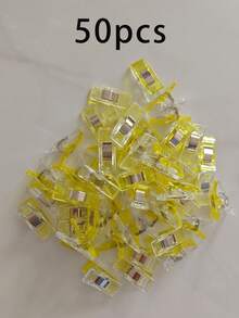 50/1個縫紉縫線夾，縫紉壓腳定位夾，塑料布料夾用於固定縫線，適用於縫製衣物，小夾子，彩色照片夾，零食袋夾及配件；多色縫紉夾 - A - 查看 10