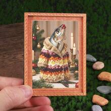 1pc Pink Disco Fridge Magnet, Wooden Photo Frame Refrigerator Magnet, Home Decor, Fun Gift! - one-size - View 12