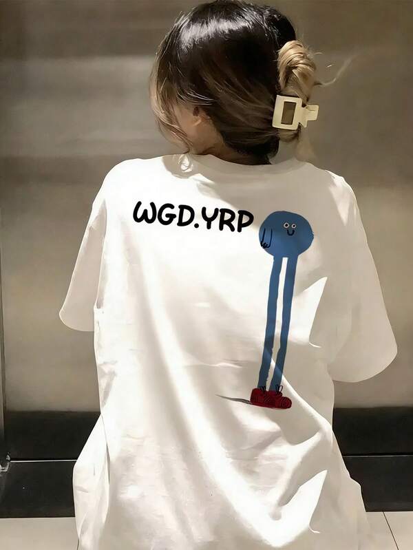 Women's Fashion Summer Loose Cartoon Print Short Sleeve T-Shirt
