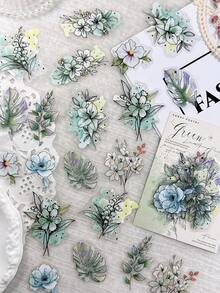 1 Pack 20pcs Matte Watercolor Floral Stickers, Vintage Journal DIY Collage Material For Diary - Flowers In a Dream - View 17