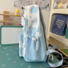 LECEY Mochila de gran capacidad para estudiantes de secundaria, preparatoria y universidad para mujeres - Azul - Ver 6