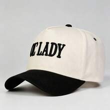 1件女款雙色「OL' LADY」刺繡字母帽,男款可調節帽子,防紫外線遮陽帽,適合休閒穿著、派對、旅行與度假禮物,送給媽媽和愛人的最佳禮物 - 多色 - 查看 7