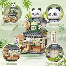 迷你城市街道場景建築組,MOC創意積木玩具,逼真建築構造玩具,DIY建築模型積木玩具,房間裝飾,完美的生日與聖誕禮物,850+片 - 彩色 - 查看 8