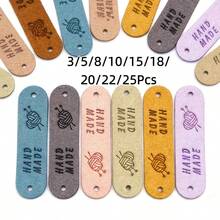 3/5/8/10/15/18/20/22/25Pcs Handmade Clothing Labels, Faux Leather Labels, Handmade Labels, DIY Hat Bag Clothing Accessories, Random Color - Multicolor - View 12