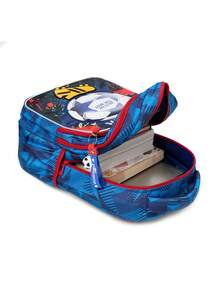 Ensemble de 3 pièces de sac à dos patchwork brodé de football mignon et à la mode pour enfants, avec un espace ample pour ranger les fournitures scolaires de votre enfant, un motif exquis, utilisant les couleurs préférées des enfants, convient pour l'école, les sports de plein air ou les voyages, cadeau d'anniversaire de vacances parfait pour les enfants, combinaison de sac à dos décontracté - bleu de football - Voir 3