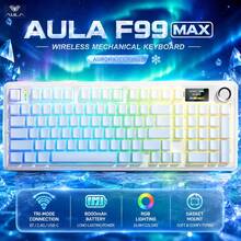 AULA F99 MAX 8000mAh 大容量電池，TFT 智慧螢幕，旋鈕設計，三模連接，熱插拔，墊片機械結構，97 鍵佈局，RGB 背光，PBT 鍵帽，無線電競與辦公鍵盤 - 查看 3