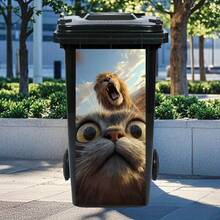 Cute Otter, Puppy, Turkey Animal Print Trash Can Stickers, Waterproof PVC Outdoor Trash Can Posters, Removable Film Stickers, 4 Sizes Available - 1PC - View 4