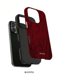 GIIPPA 1pc Burgundy Python Pattern Design Phone 17 Pro Max Phone Case, Compatible With Phone 16 Pro Max, 15 Pro Max, 14 Pro Max, Korean-Style High-End Fashionable And Interesting Phone Case, Compatible With 11/12/13/14/15/16 Pro Max Plus, Elegant Design Suitable For Men And Women, Perfect Gift For Girlfriend On Christmas, Valentine's Day, Easter, Wedding Season And Birthday! - Multicolor - View 2
