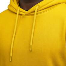 Relaxed Kangaroo Hoodie Sweatshirt, Soft And Warm - Yellow - View 4