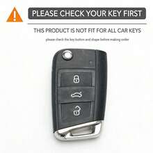 New Car Key Case Zinc Alloy Silicone Bag For VW Golf 7 MK7 Tiguan MK2 SEAT Ateca Leon FR 2 Ibiza Octavia A7, Premium Anti-Scratch Full Protection Shell With Precise Cutouts, Stylish Auto Interior Key Accessory - black - View 5