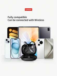 Lenovo 2026 New Ear-Hook Wireless Earbuds Open-Ear Design Smart Call Noise Cancellation Long Battery Life Digital Battery Display Comfortable Fit Secure Fit Suitable For Outdoor Sports - White - View 10