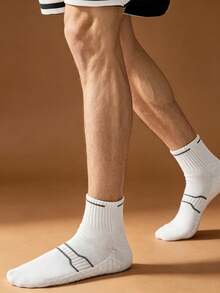 1/2/4 Pairs Men's Mid-Calf Socks, All-Season Versatile, Soft & Breathable, Skin-Friendly & Comfortable, High Elasticity, Moisture-Wicking & Quick-Drying, Durable & Non-Constricting; Suitable For Daily Commute, Casual Wear, Basketball, Cycling, Hiking, Running And Other Sports, Athletic Socks, Fitness Training Socks - Multicolor - View 6