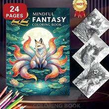 1 Buch Niedliches Hund Malbuch 24 Seiten dickes Papier, stressabbauende modische ästhetische Kreation, perfekt für Erwachsenenentspannung, Familientreffen und Feiertagsdekoration, Vatertag, Halloween, Weihnachten - Einzelstück - Übersicht 2