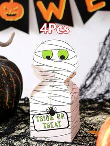 4pcs Halloween Candy Boxes, Halloween House Cardboard Candy Boxes, Cupcake Cookie Candy Boxes, Halloween Party Gift Supplies - View 10