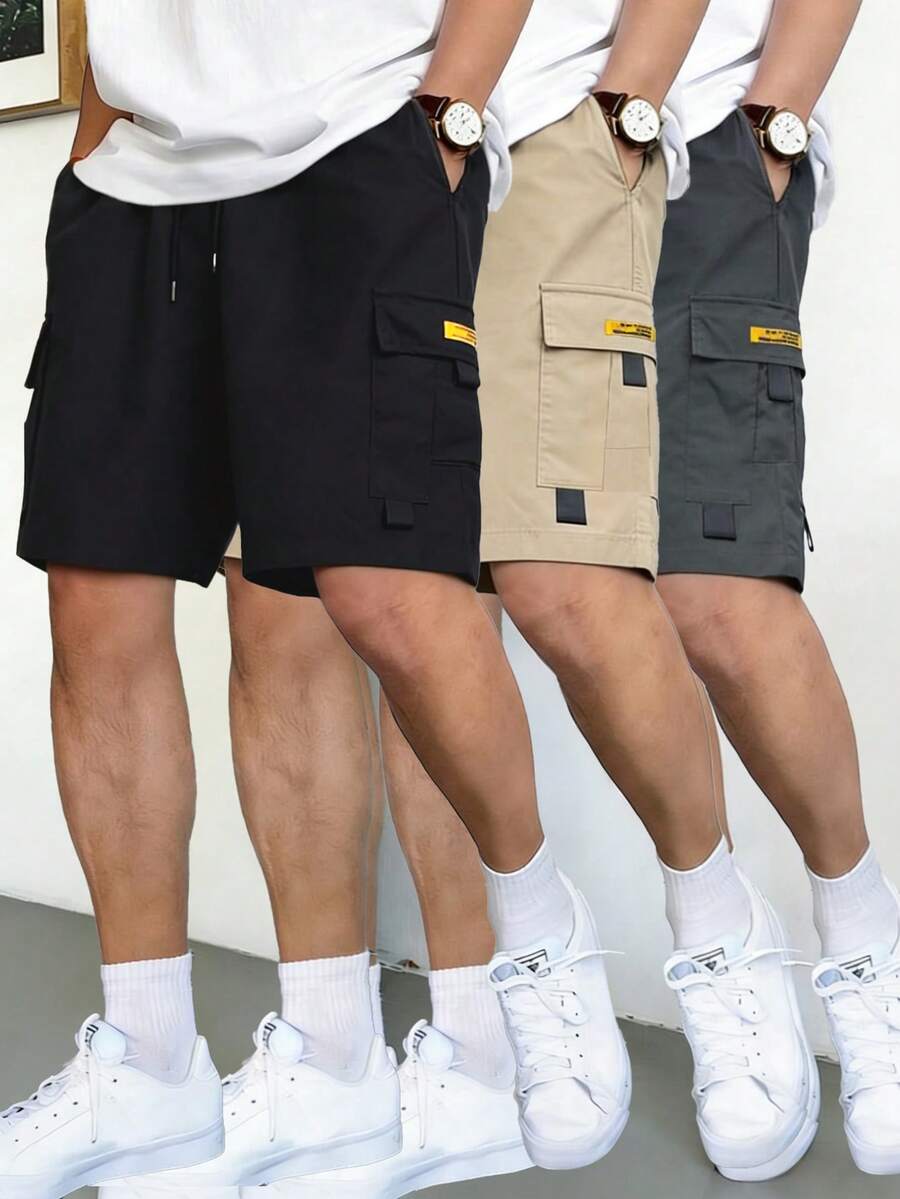 Plus Size Men's Lightweight Multi-Pocket Cargo Shorts, Casual Fashion Outdoor Sports Commute Shorts - Black - View 1