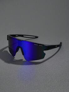 1pc Large Frame Outdoor Bicycle Sports Eyeglasses One-Piece Men Women Hiking Windproof Cycling Goggles - B-gradient Color - View 4