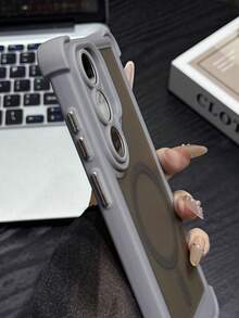 奢華半透明磨砂磁吸防震手機殼，適用於 Galaxy S26 S25 S24 Ultra Plus，支援無線充電，鏡頭保護防震背蓋 - 灰色 - 查看 5