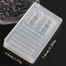 高透明度 3D 衣飾矽膠模具－法式蕾絲圖案 DIY 手作模具，適用於樹脂裝飾、手機殼裝飾與美甲－優雅長方形設計，開學必備 - 彩色 - 查看 8