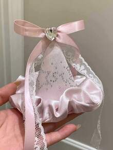 1件裝蕾絲蝴蝶結緞帶水鑽生日帽髮夾，甜美公主風頂部髮夾，拍照道具頭飾，生日派對錐形迷你帽髮夾，緞面百褶蕾絲愛心水鑽蝴蝶結，公主風拍照氛圍髮飾 - 彩色 - 查看 8