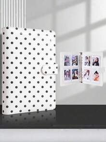 1Set Polka Dot Loose-Leaf Binder Card Collection Book, A5 Photocard Binder With 25Pcs 4-Pocket Card Pages, 6 Ring Photocard Holder PU Cover Collector Album Cards Trading Card Organizer Home Travel Anniversary Family Photo Album Collection Notebook - Multicolor - View 8