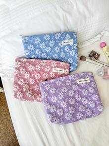 MEYOU FAIRY AGG, Bolsa de cosméticos de gran tamaño fresca y minimalista para mujeres, bolsa con forro interior, neceser de viaje portátil, bolso de mano, bolsa versátil para almacenamiento de productos de cuidado de la piel, organizador de productos de higiene femenina, regalo para mamá o novia, estuche de bolígrafos para estudiantes - Multicolor - Ver 6