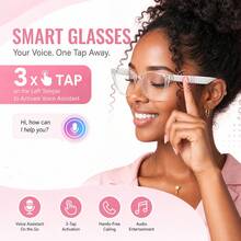 SENBONO AI Smart Bluetooth Glasses With Call Answer/Reject, Hands-Free Calling, Music & Volume Control, AI Translation, Voice Assistant Activation, Built-In Mic & Speakers For IOS & Android, Fashion Glasses - View 3