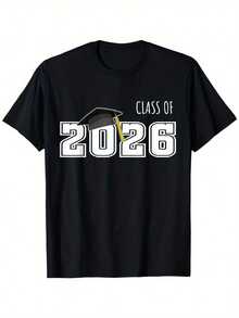 Camiseta de Graduación 2026 - Con Diseño Vintage de Gorro de Graduación - Hecha de Tejido Transpirable, Ideal para Fiestas de Graduación, Bailes de Graduación y Ropa Universitaria - Un Regal - Blanco - Ver 1