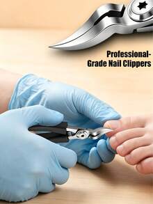 1pc Sharp Stainless Steel Ingrown Toenail Clipper, Pedicure Tool For Thick And Hard Toenails - Black - View 6
