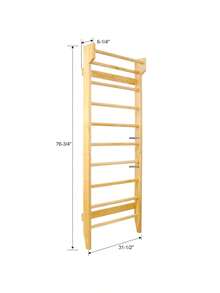 Gymnastics Wood Stall Bar Multi-Use Swedish Ladder- Wall Mounted Pull Up Bar-Physical Therapy For Stretching And Various Exercises Indoor Home Gym Workout Yoga - as Pic - View 3