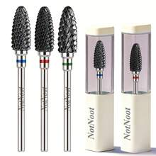 NotNoot Ceramic Nail Drill Bits 3/32''(2.35mm) Nail Filing Bit Heads For Manicure Pedicure Cuticle Remove Acrylic Nails Gel Nail Polish - Silver - View 1